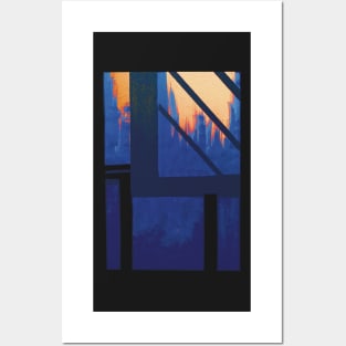 Blue Cityscape evening Posters and Art